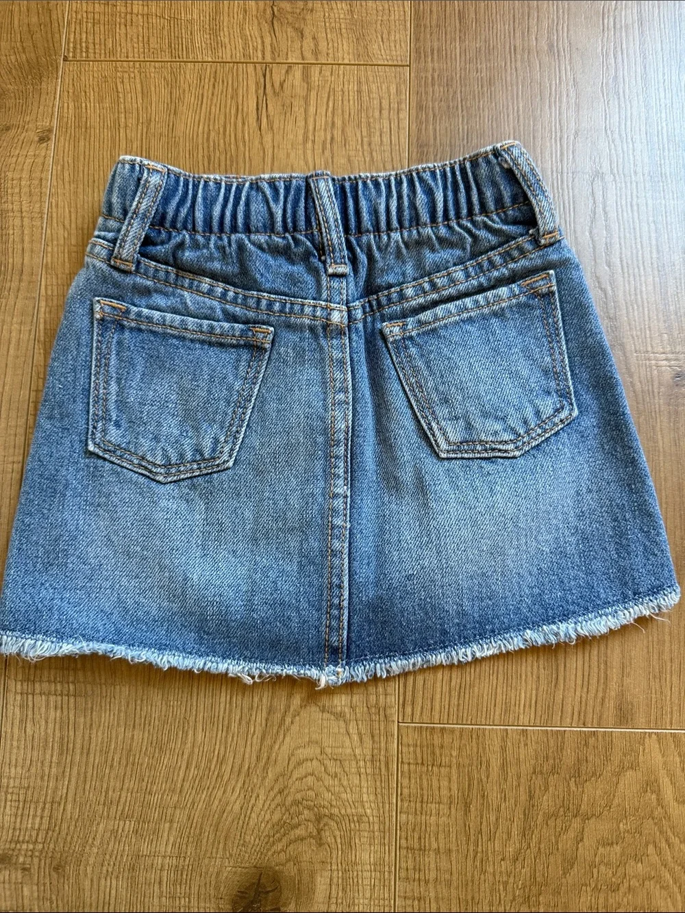 Old Navy Light Blue Denim A-Line Skirt with Frayed Hem